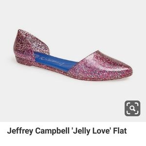 Jeffrey Campbell "Jelly Love" glitter Y2k flats.